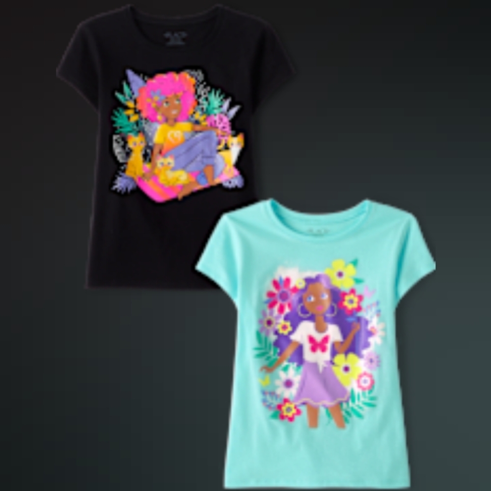 Kids Graphic T-Shirts - Black and Blue